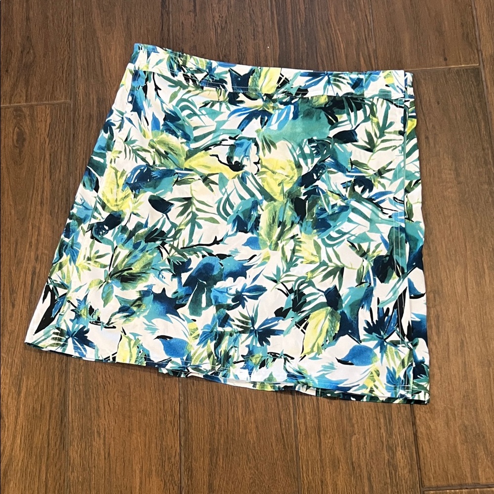 Ripskirt Hawaii Leafy Print Skirt in Blue and Green